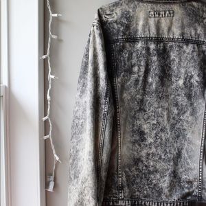 Acid Washed Black Denim Jacket